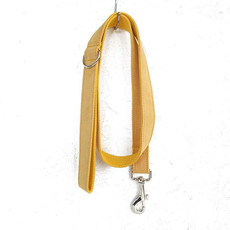 SunnyBow - Set Collare e Guinzaglio Giallo con Papillon in Nylon - Dog Moda