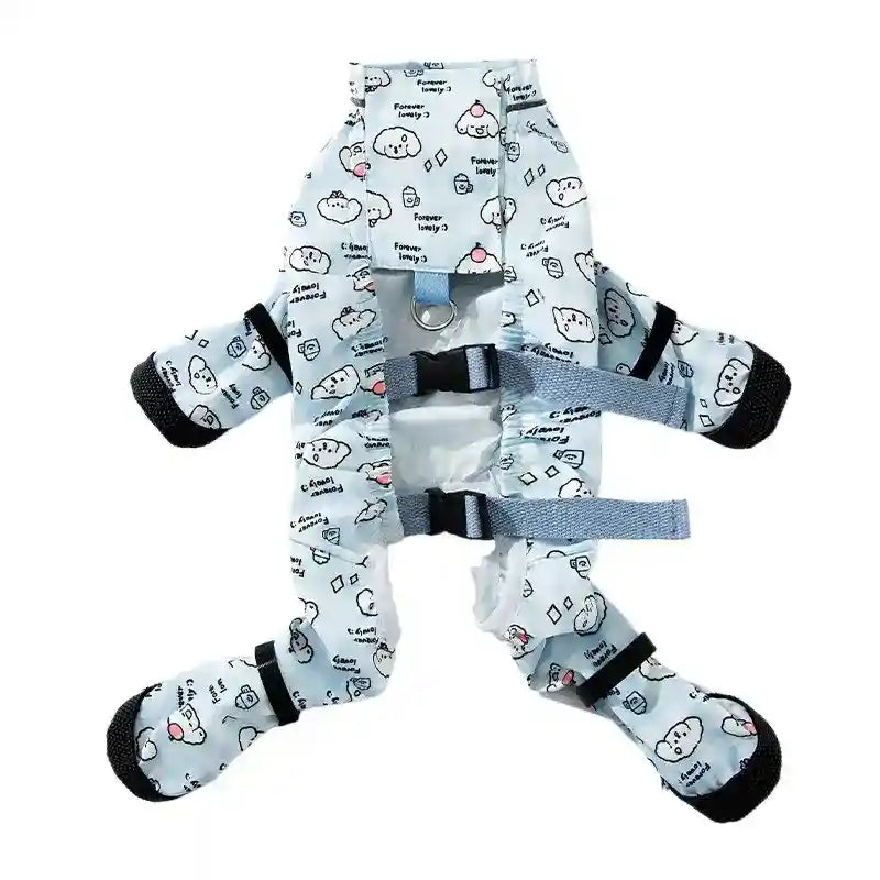 Impermeable para Perro 4 Patas con Botines Impermeables