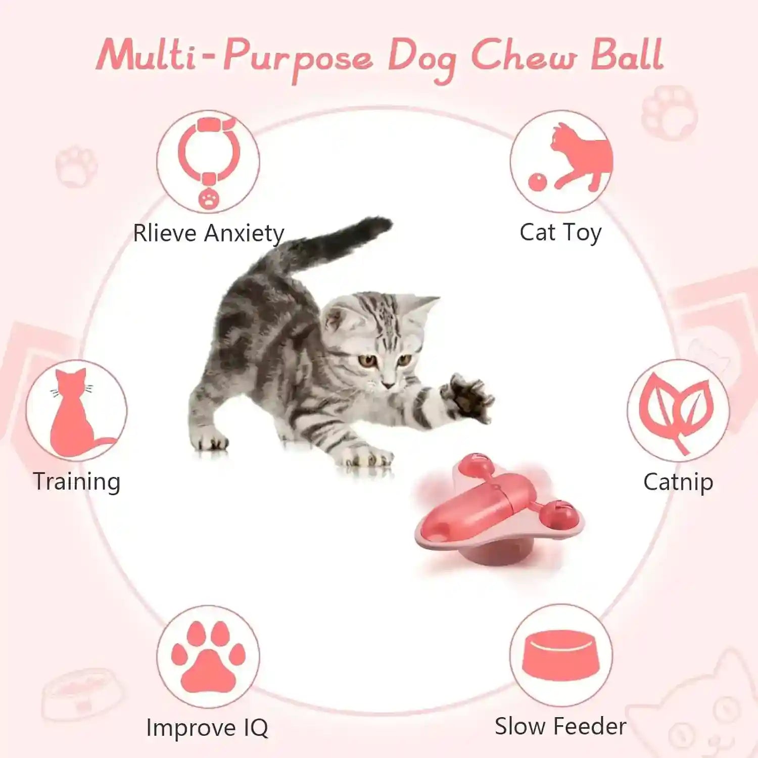 猫犬用インタラクティブおもちゃ - 吸盤付きスナックディスペンサー