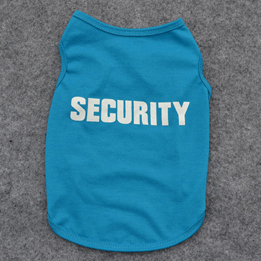 Maglietta per cani smanicata in cotone "Security"