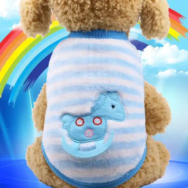 犬用ノースリーブフリースシャツ - 楽しいデザイン