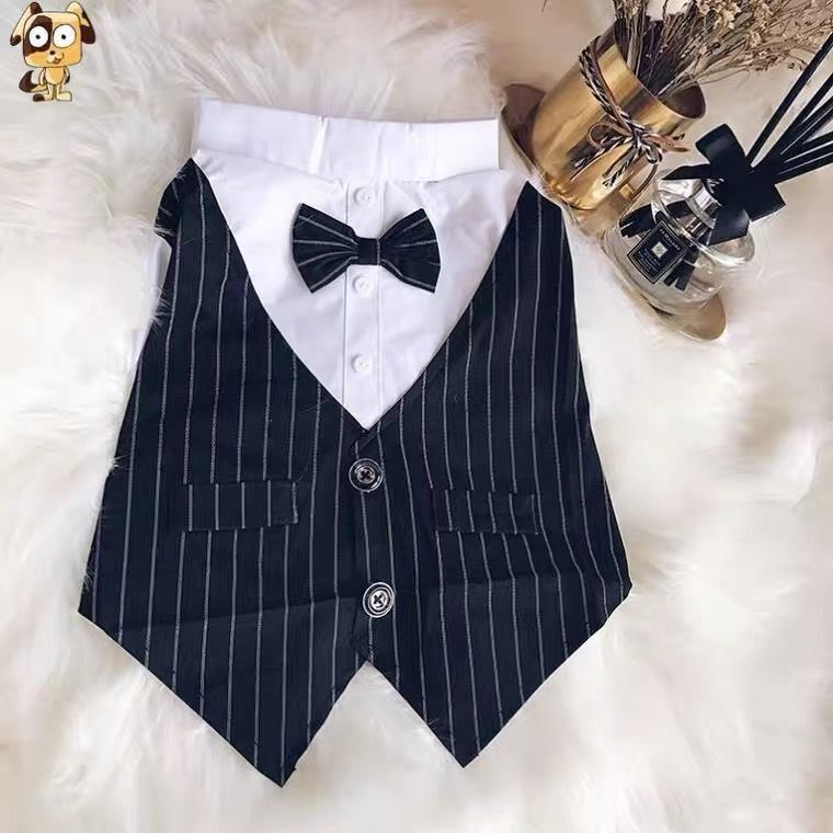 Elegant Dog Formal Dress with Bow Tie