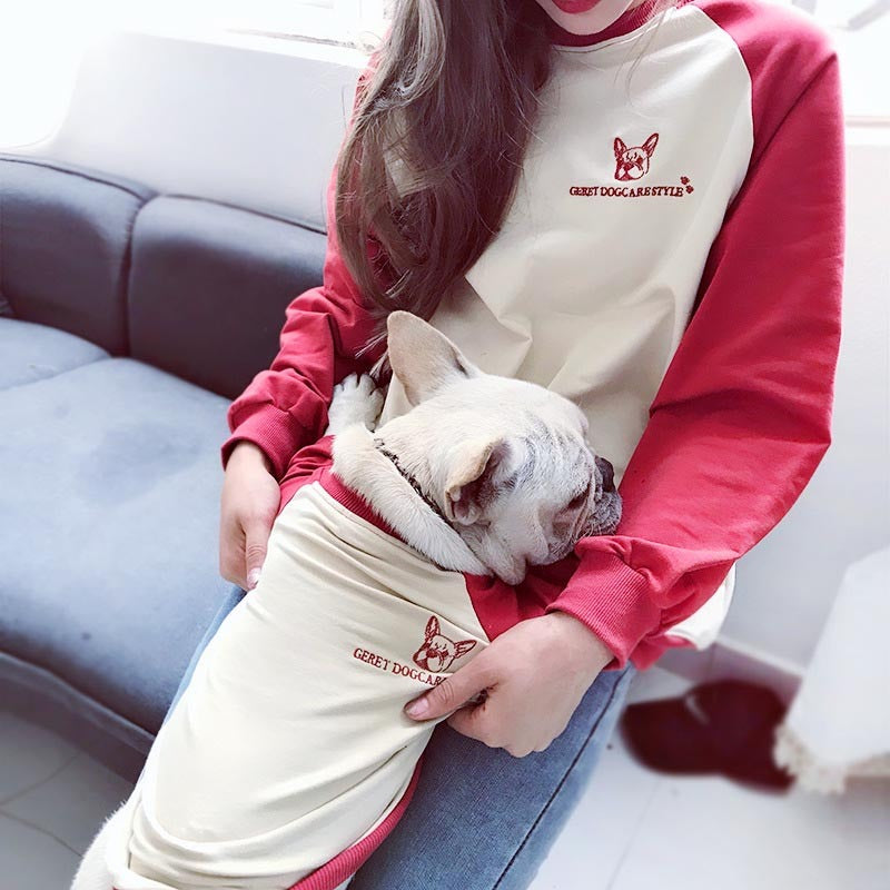 Maglia Coordinata Cane e Padrone "Geret" – Bianca con Maniche Colorate