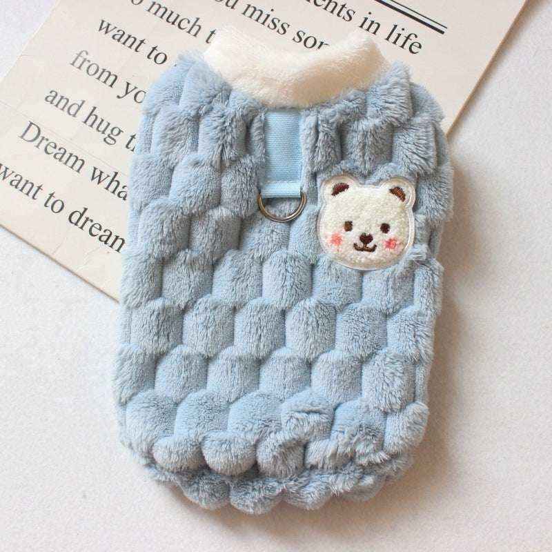 Maglia per Cani in Pile con Cappuccio - Stile Turtle e Orsetto
