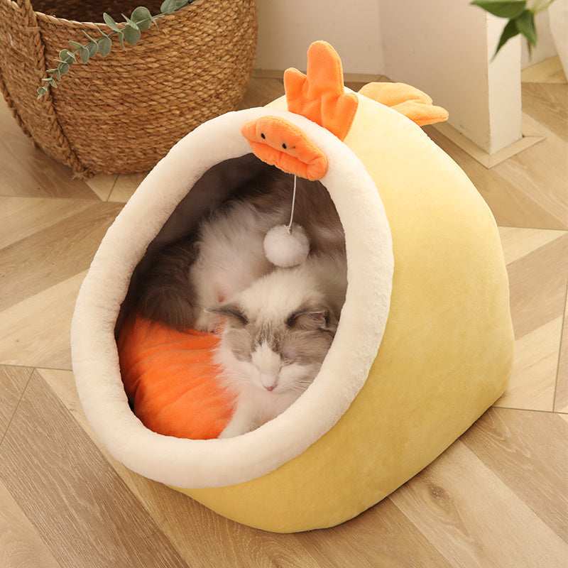 PetNest - Casetta Semichiusa per Cani e Gatti in Morbido Tessuto - Dog Moda