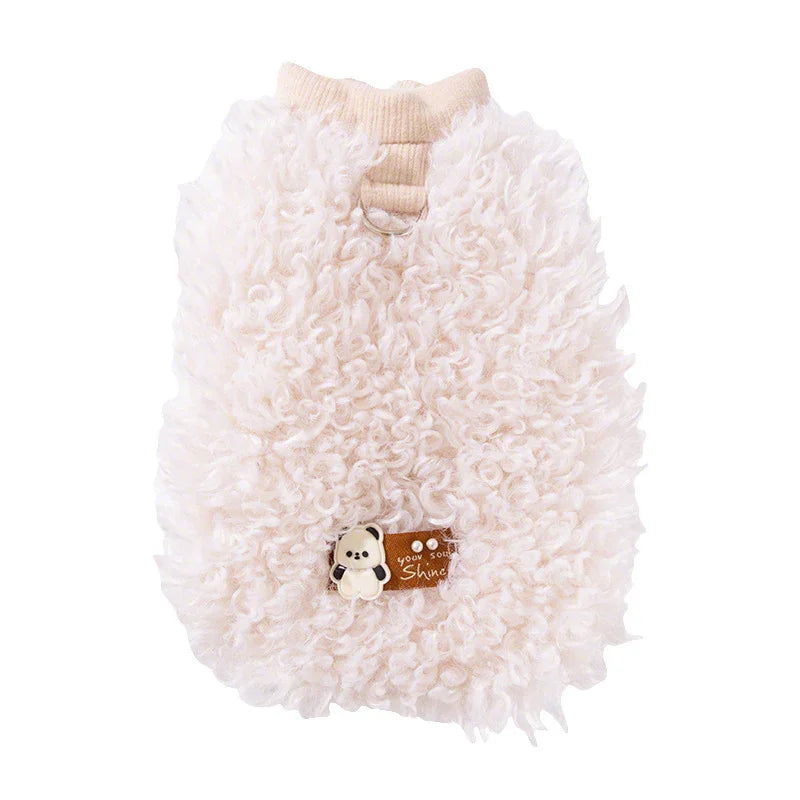 Gilet Lana Agnello Cani Gatti - Panda You Shine Bianco
