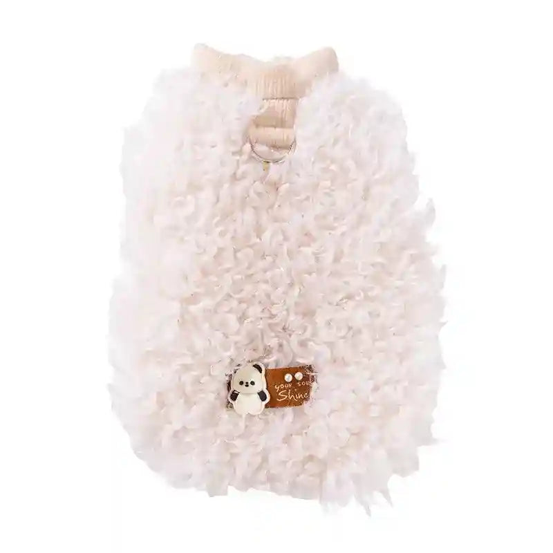 Gilet Lana Agnello Cani Gatti - Panda You Shine Bianco by Dog Moda