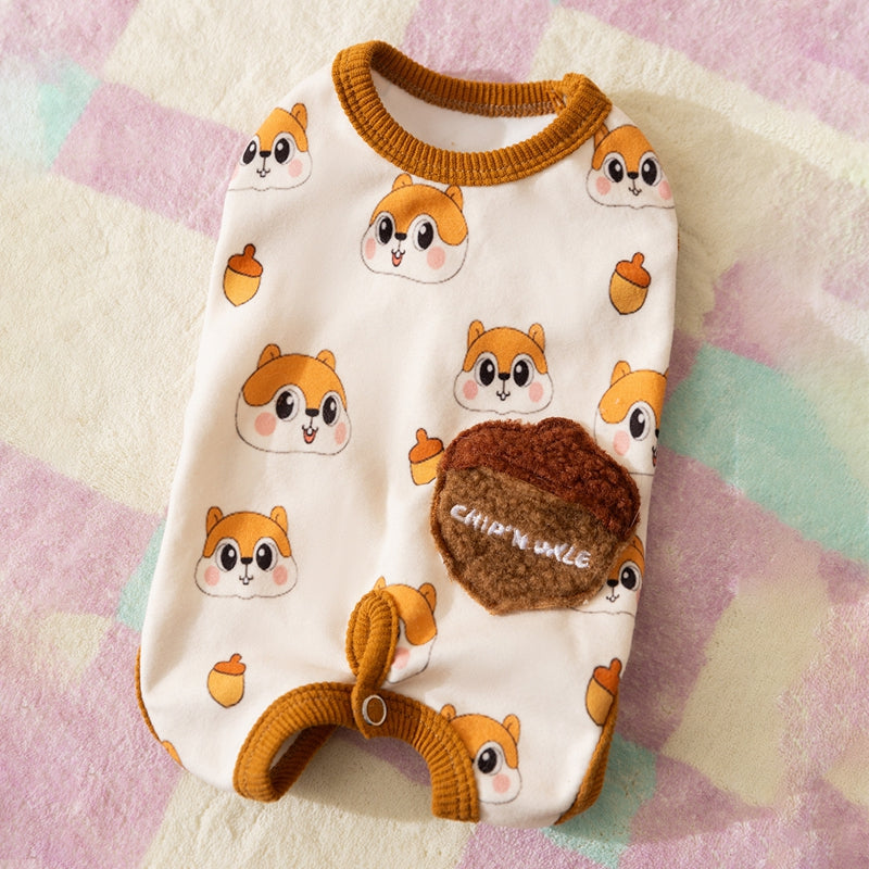 Tutina Chip per Cani con Scoiattolo - Pigiama Smanicato