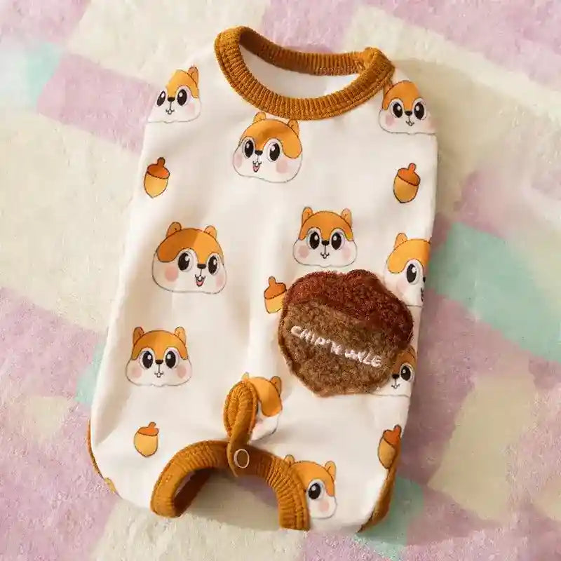 Tutina Chip per Cani con Scoiattolo - Pigiama Smanicato by Dog Moda