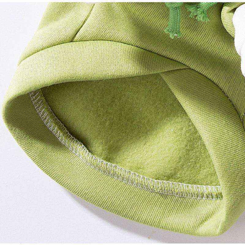 かわいい子犬のフリースパーカー 犬と猫用 - フードとリング付き