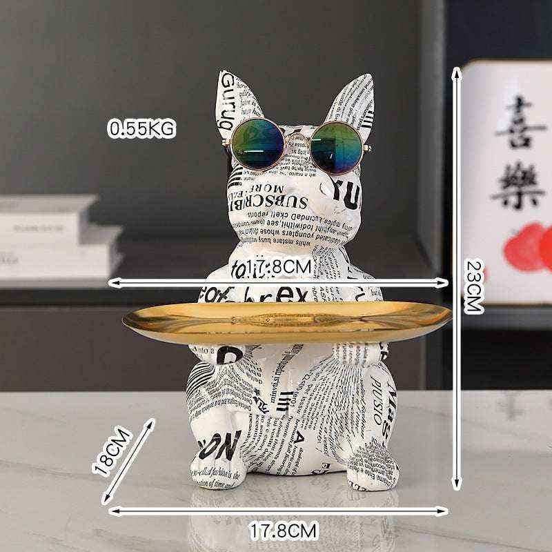 Hengjiang - Bel copri-cuscino in cotone e lino con bulldog francese stampato, copri-cuscino decorativo con immagine di cane 10