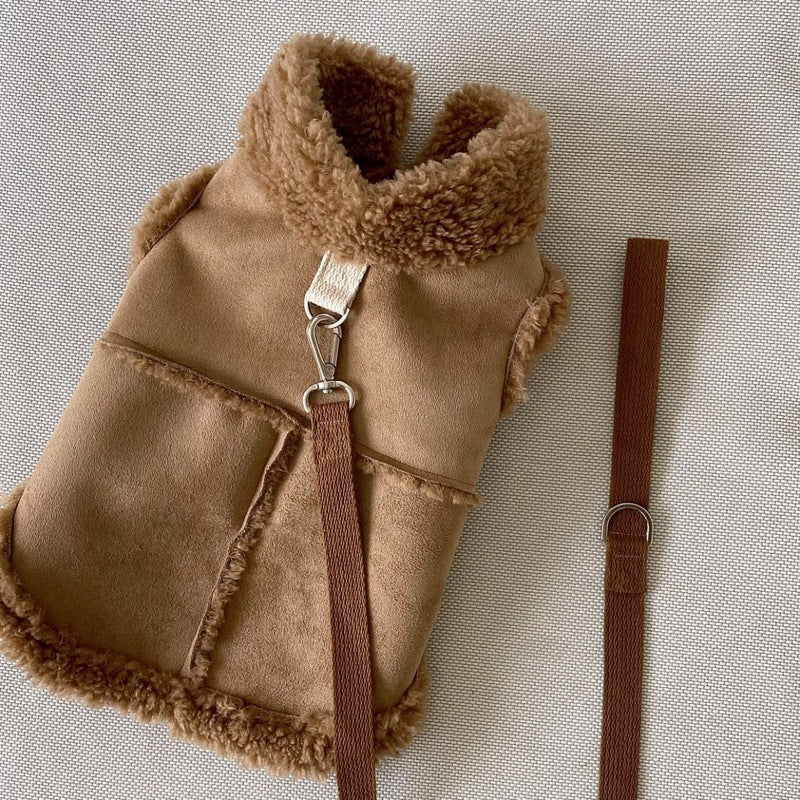 Cappotto Scamosciato con Pettorina per Cani | Dogmoda.it