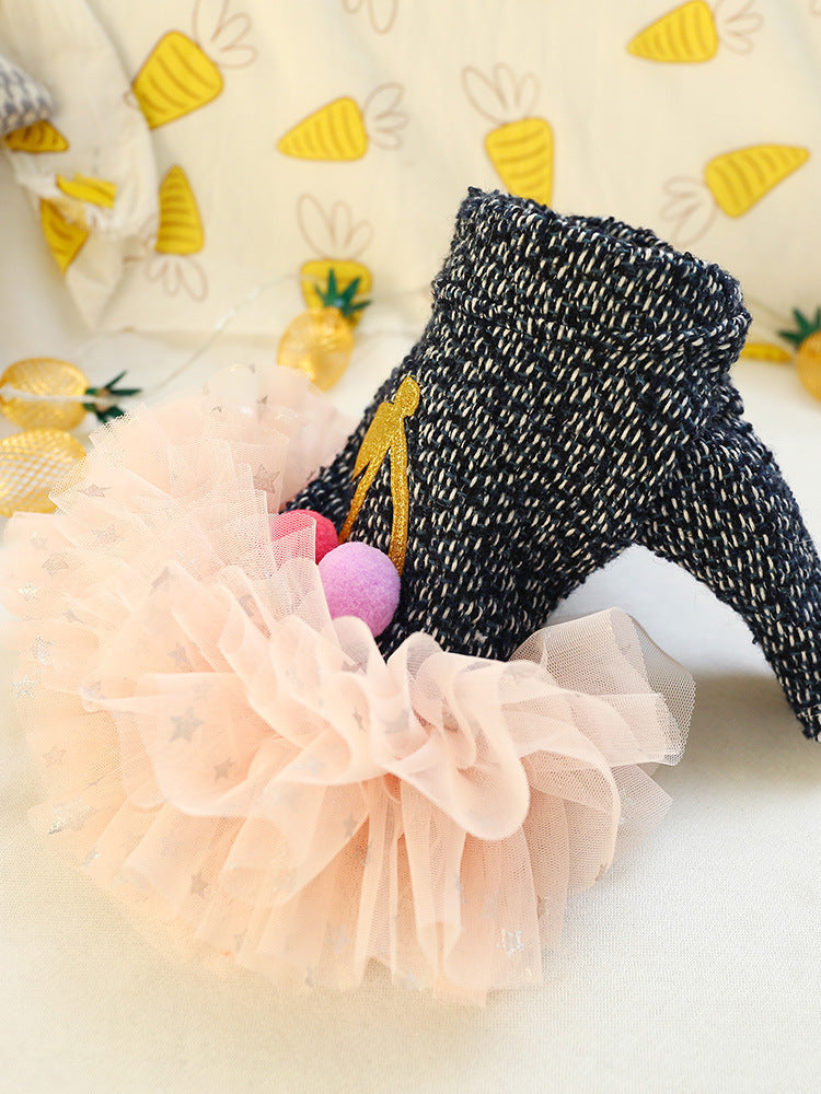 Dog dress with tulle skirt "Cherry"