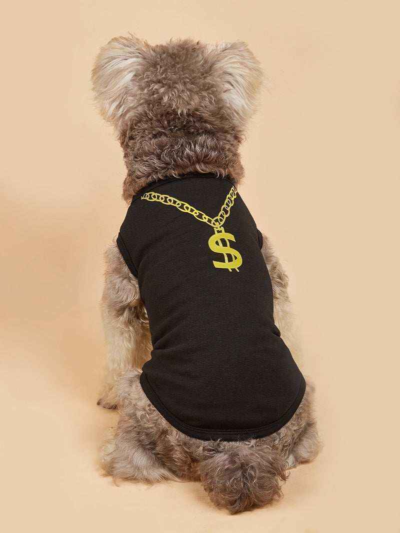 Maglia Cane Smanicata Dollar | Vest Estivo con Collana | Dogmoda by Dog Moda