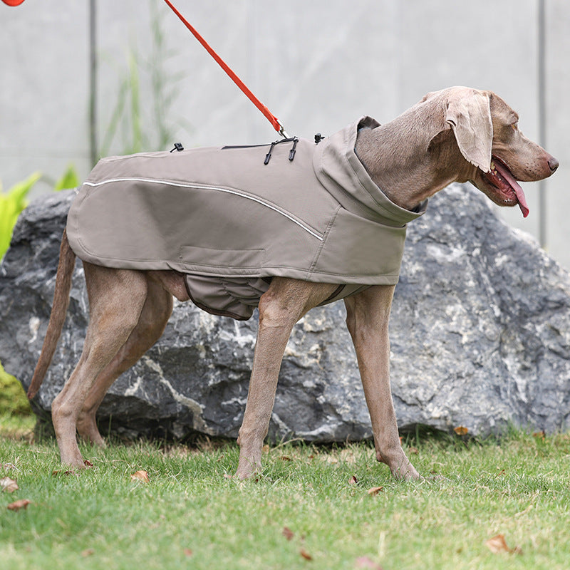 Impermeabile per Cani Modello "Terrier" con Foro Pettorina e Chiusura sull'Addome