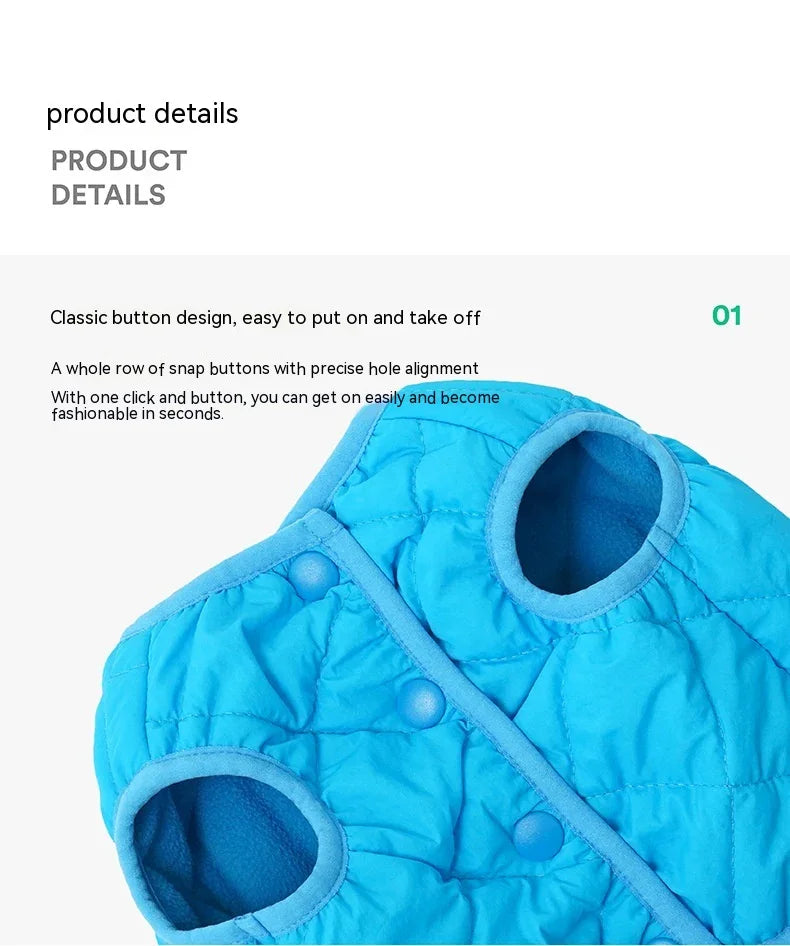 Gilet Pile Gatti Cani - Caldo Smanicato Azzurro Verde