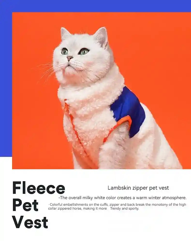 Abrigo ZEZE de forro polar blanco para gatos - Calor invernal