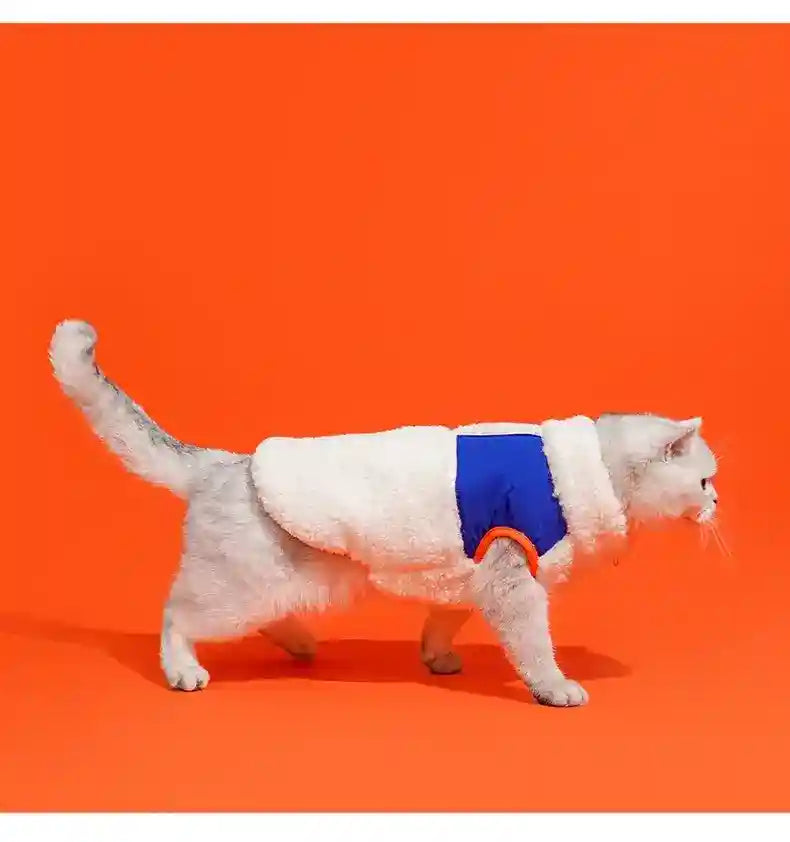 Abrigo ZEZE de forro polar blanco para gatos - Calor invernal