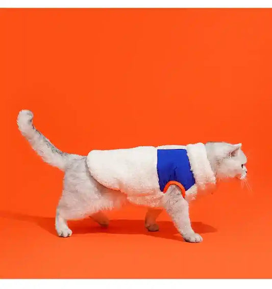 Cappotto ZEZE Pile Bianco per Gatti - Caldo Invernale by Dog Moda