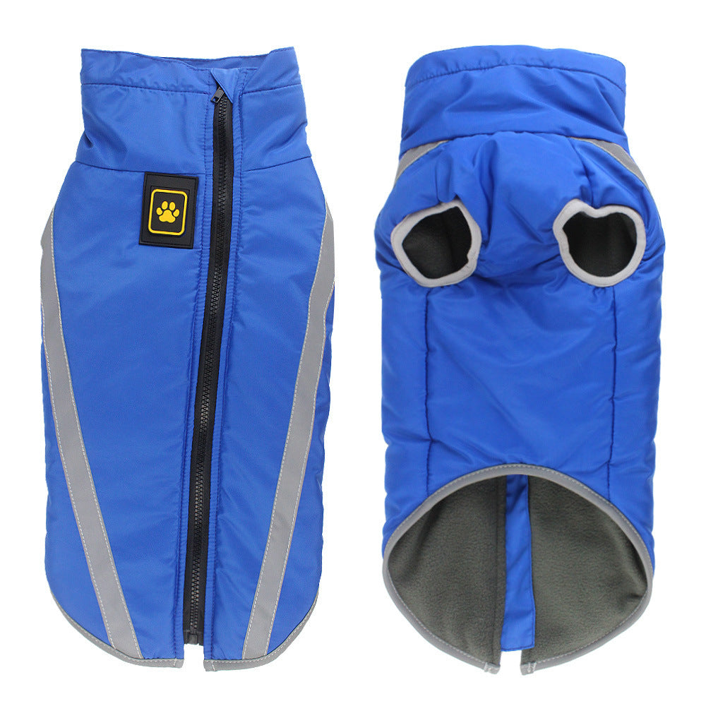 Easy to wear reflective and padded fleece dog jacket