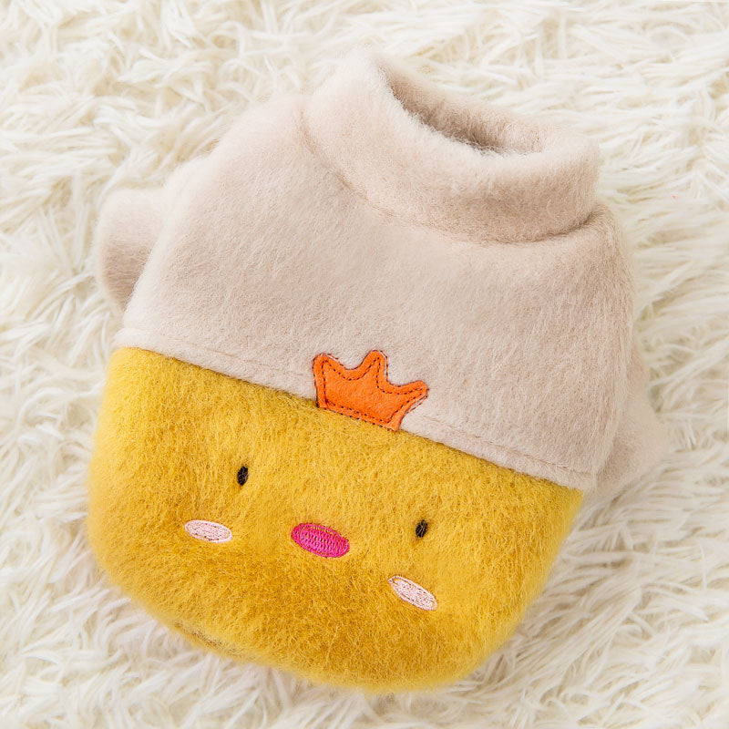 "Cartoon" Warm Fleece Dog Dress with Unique Patterns