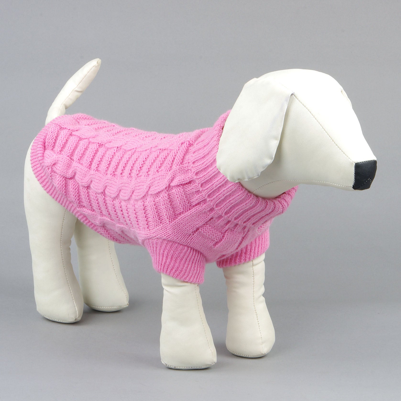 Solid color dog sweater with "Fior di latte" embossed pattern