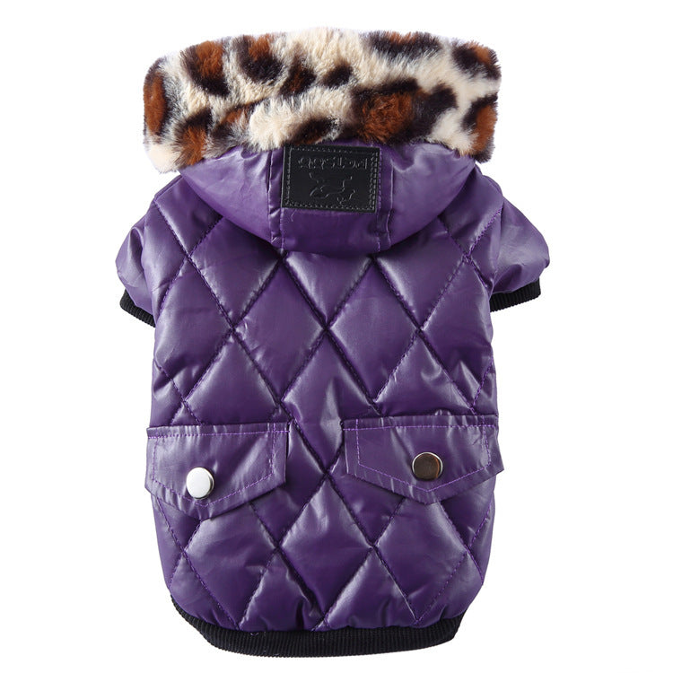 Dog Coat with Faux Fur Hood - Elegance and Warmth for Poodles