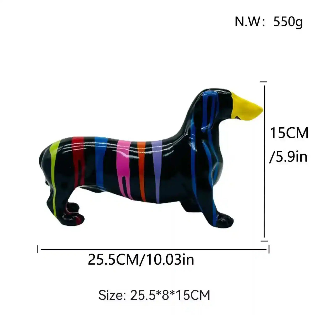Statua Bassotto Moderna Colorata in Resina by Dog Moda