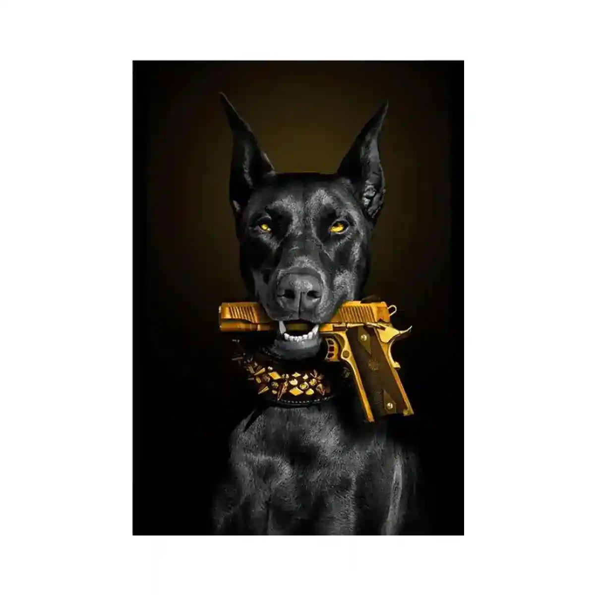 Stampa Artistica Doberman con Pistola - Poster Moderno by Dog Moda