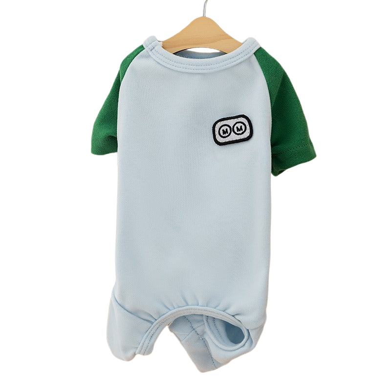 Tutina Fleece per Cani con Patch Cartoon - Pigiama Morbido