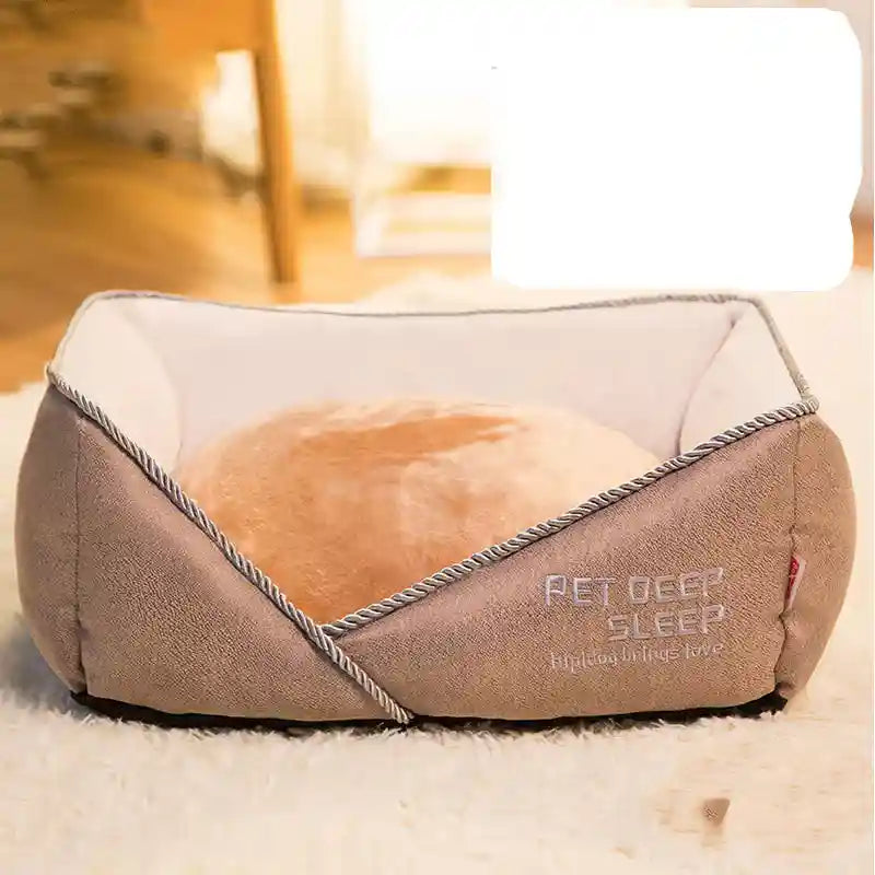 取り外し可能なクッション付きディープスリープ犬猫用ベッド