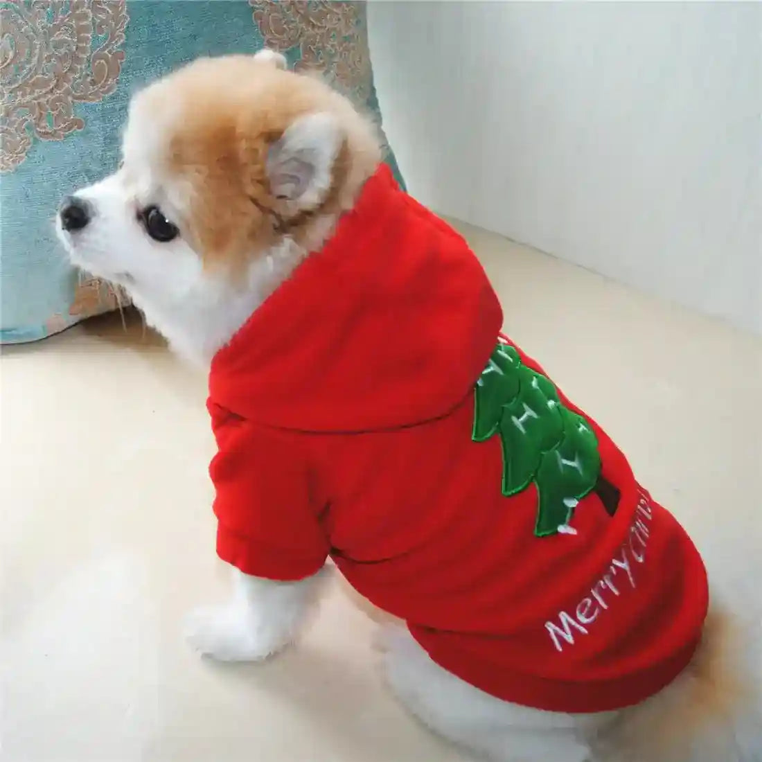 Felpa Natalizia per Cani con Cappuccio - Pile Caldo by Dog Moda
