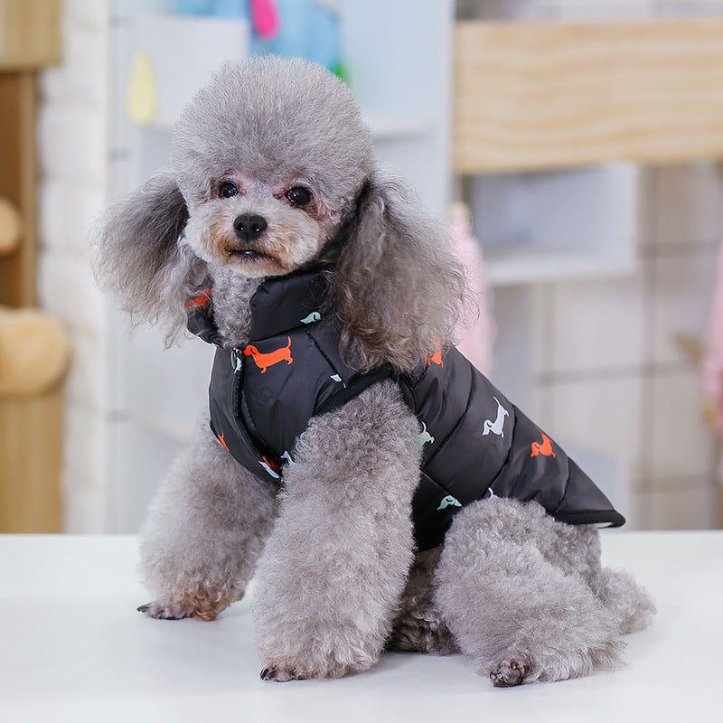Capottino per cani smanicato fantasia "Bassotto"