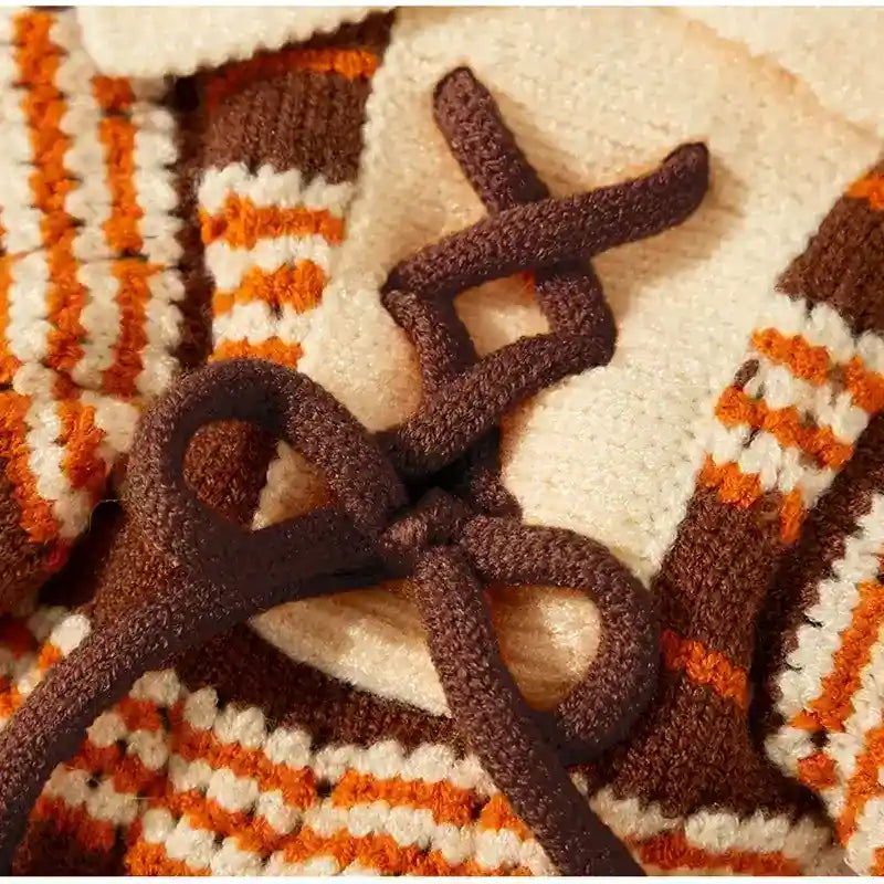 犬猫用セーター ボーダー柄 暖かい冬用ニット