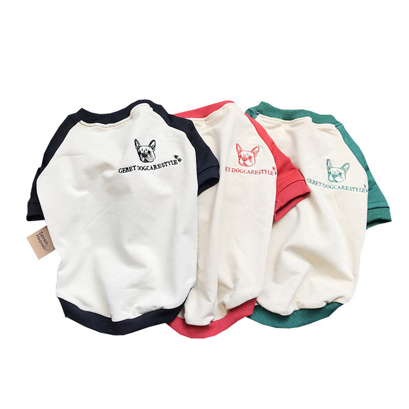 Maglia Coordinata Cane e Padrone "Geret" – Bianca con Maniche Colorate