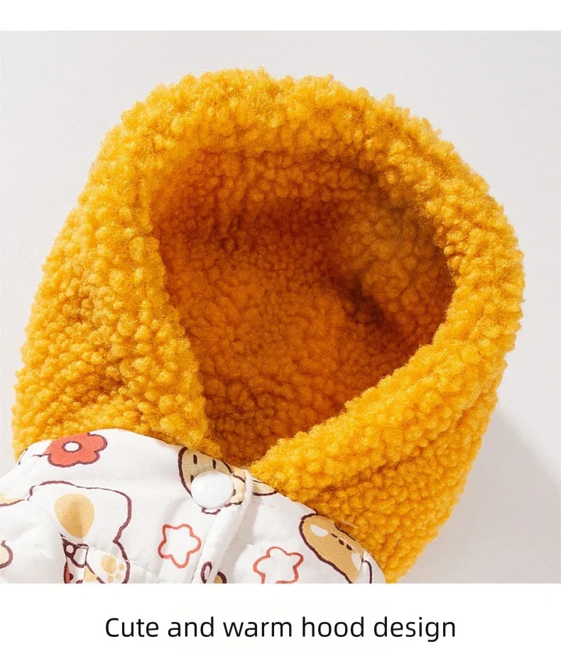 Strawberry rock för hundar 4 tassar - vadderad fleece med huva