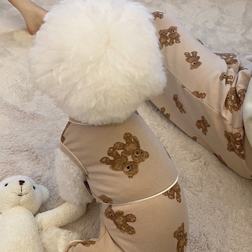 Tutina 4 Zampe per Cani Orsetti – In Cotone Morbido Bianco o Marrone
