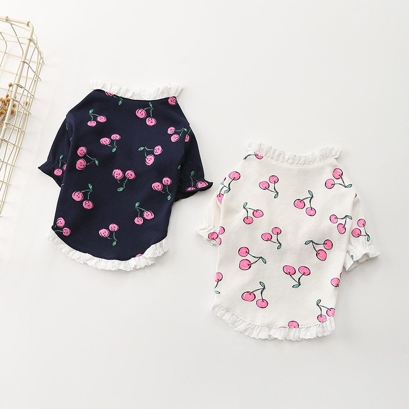Cherry Print Dog Shirt – Model "Cherry"