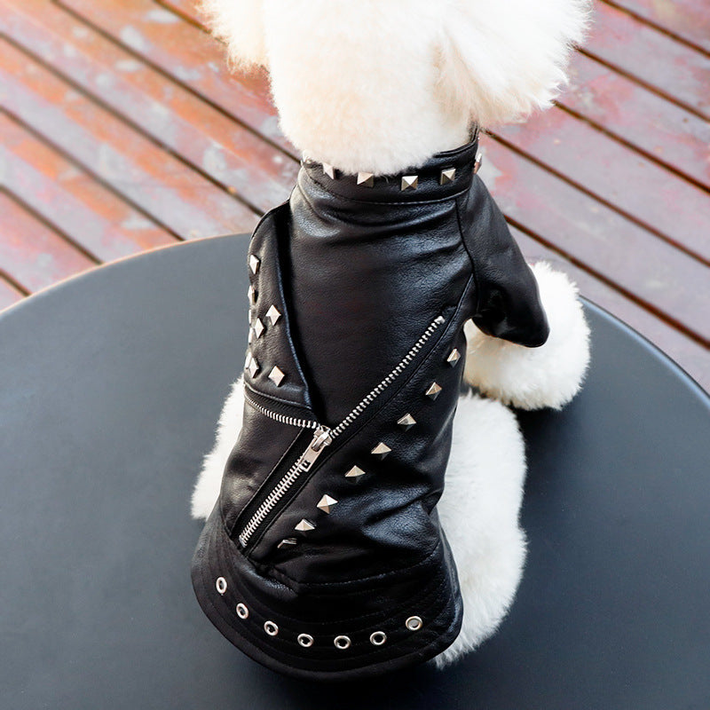 Giubbottino per cani in pelle "Grease"