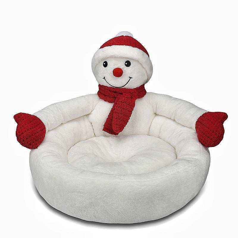Cuccia Tonda Natalizia per Cani e Gatti con Peluche Abbraccio by Dog Moda