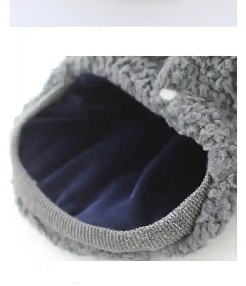 Abrigo Gilda de forro polar de cordero acolchado con capucha