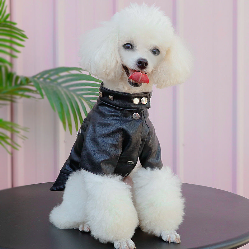 Giubbottino per cani in pelle "Grease"