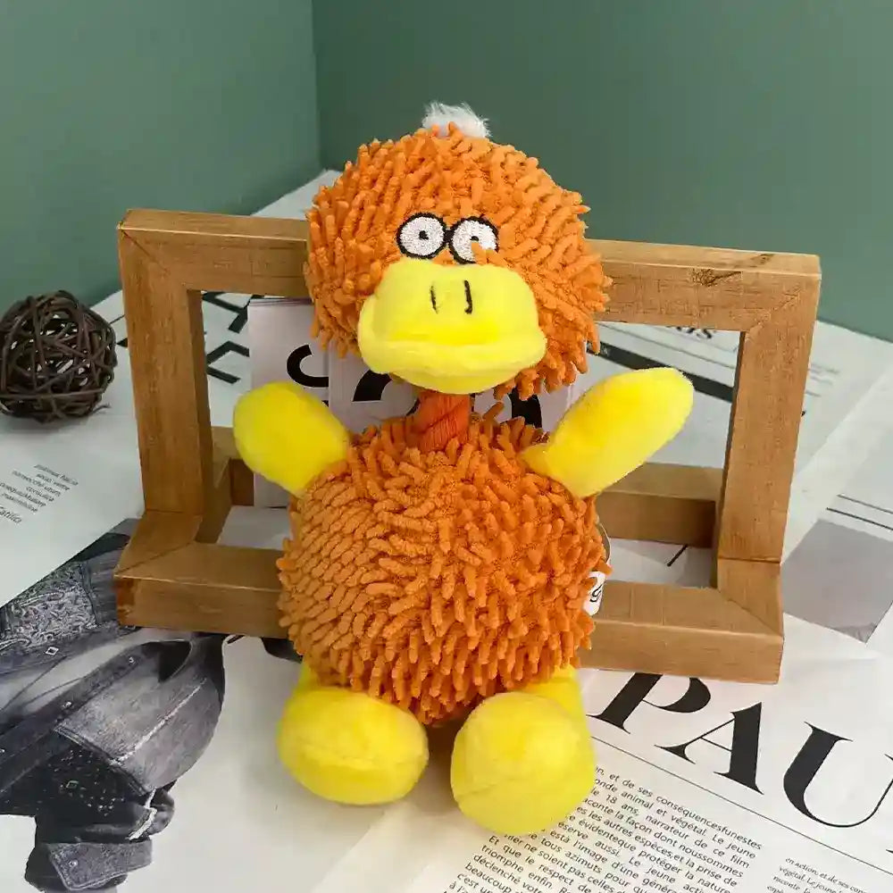 マイクロファイバーアヒルのぬいぐるみ 犬用 - 耐久性のあるホイッスル付き