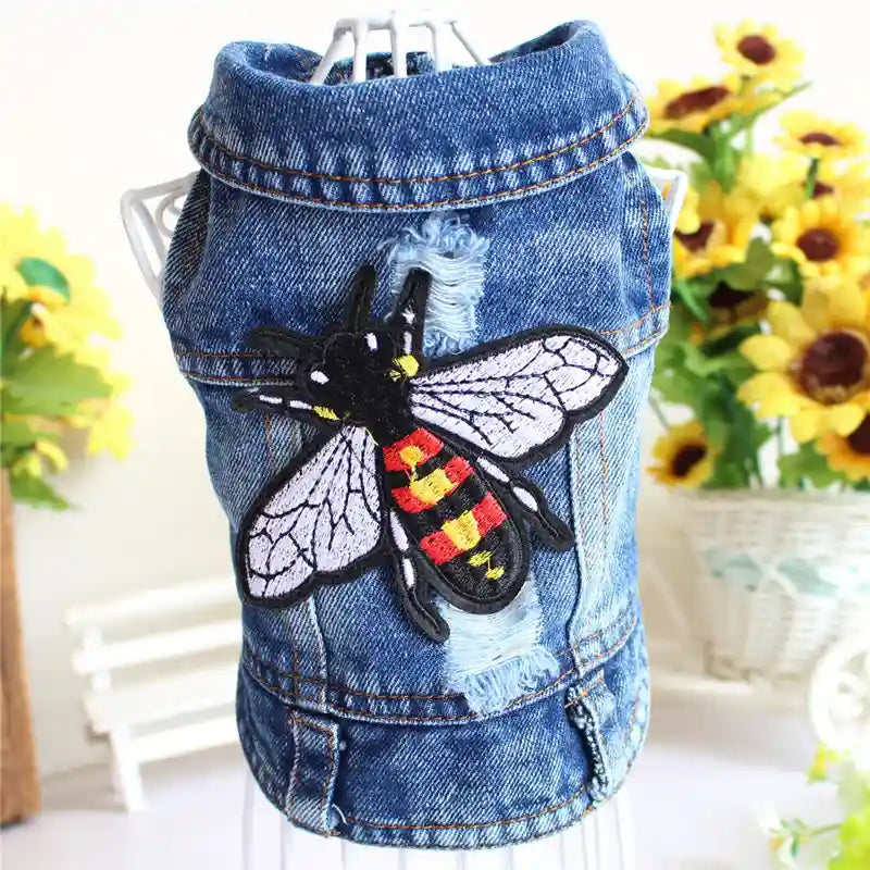 Giacca Jeans per Cani - Cappotto Denim Impermeabile by Dog Moda