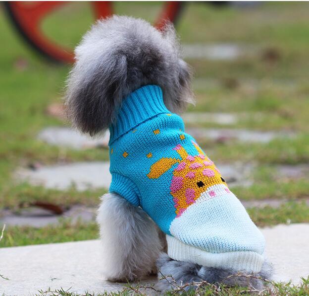 "Indianapolis" Striped Giraffe Dog Sweater, Warm and Stretchy