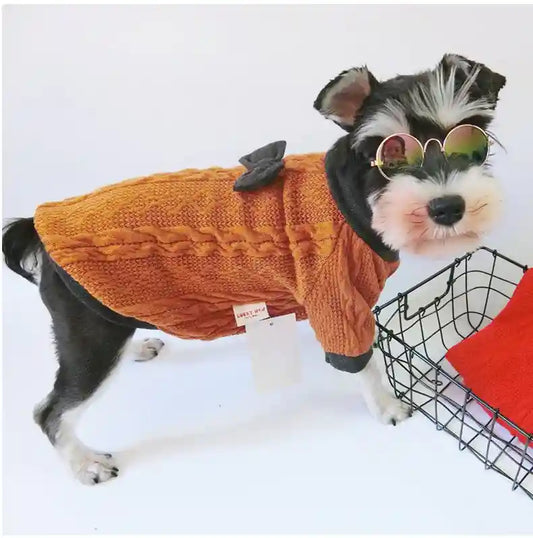 Maglione per Cani Rosso con Fiocco - Lavorazione Treccia by Dog Moda