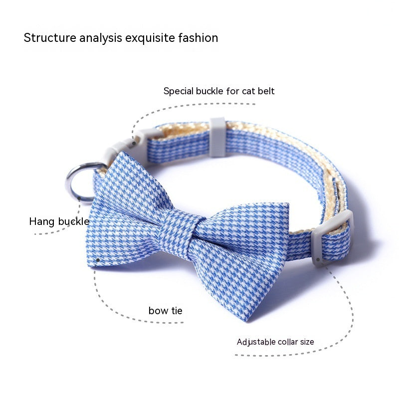 Elegant Dog Collar with Bow – Adjustable in 4 Colors