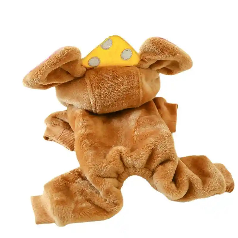 Abrigo para Perros 4 Patas de Forro Polar con Capucha - Orejas de Ratón