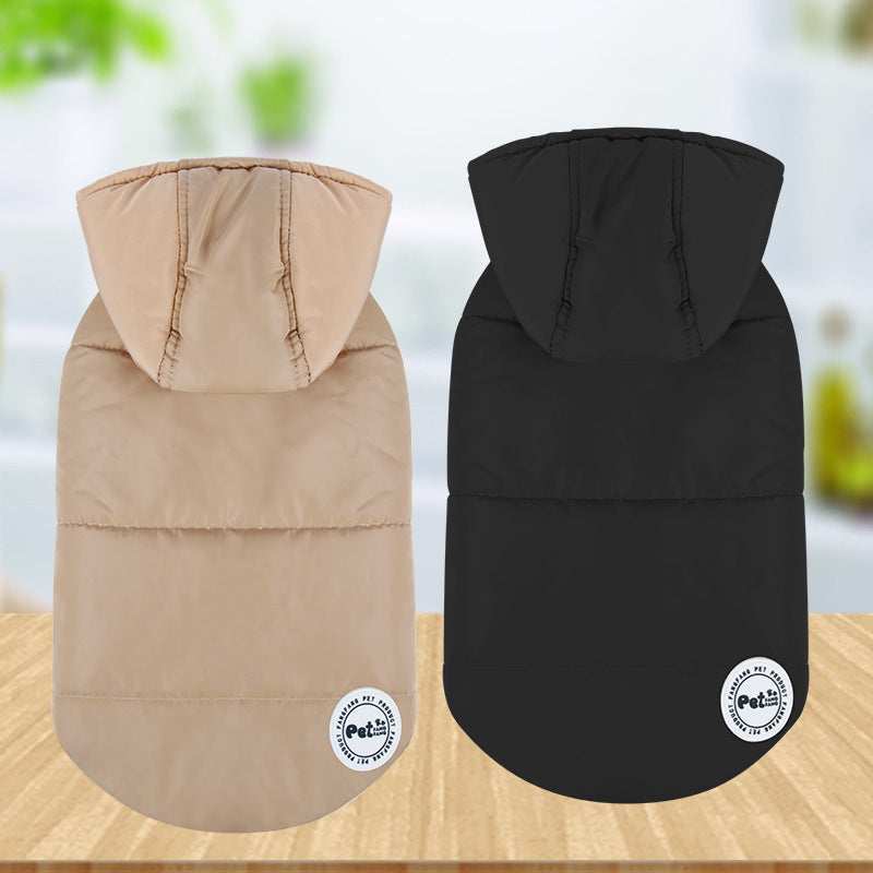Waterproof Dog Down Jacket "Warsaw" | Elegant Beige and Black