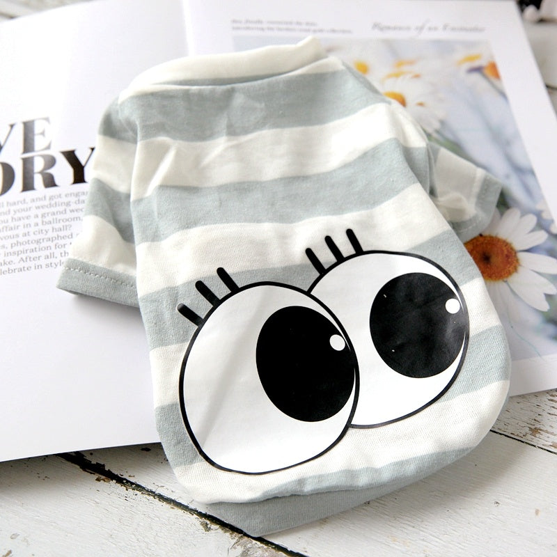 "Loving Eyes" Striped Dog Shirt